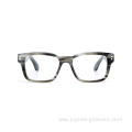 Wholesale Newest Fashion Rectangle Unisex Eyewear Black Demi Acetate Optical Glasses Frames